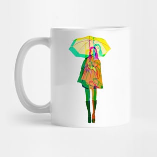 A woman with an umbrella Mug